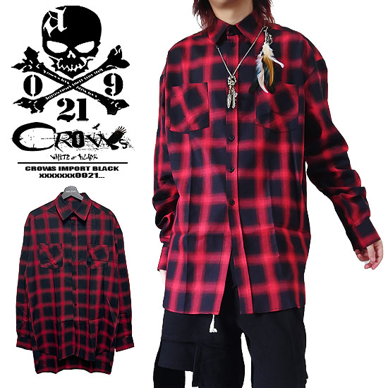 楽天市場】V系 チェックシャツ メンズ モード系 シャツ メンズ ロング