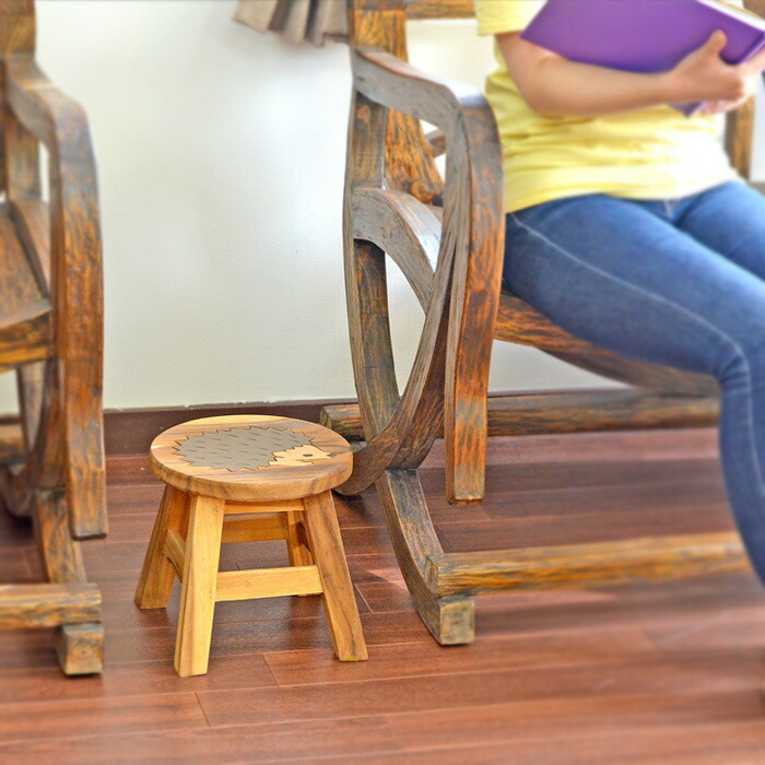 楽天市場】キッズチェア 動物 ペイント 高さ25cm 《ハリネズミ》ウッド