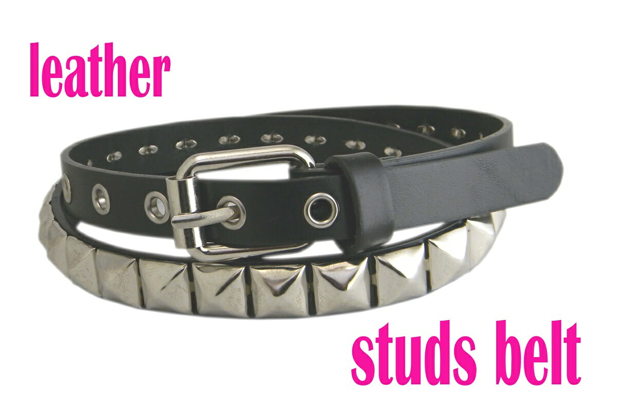 楽天市場】スタッズベルト 本革 一連ピラミッド鋲 パンク ロック