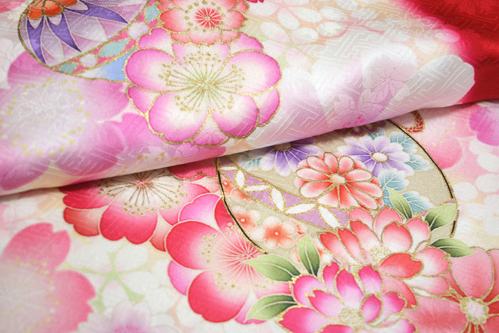 楽天市場】お宮参り 女の子 着物 女児 正絹 初着 産着 お祝い着 鈴に桜