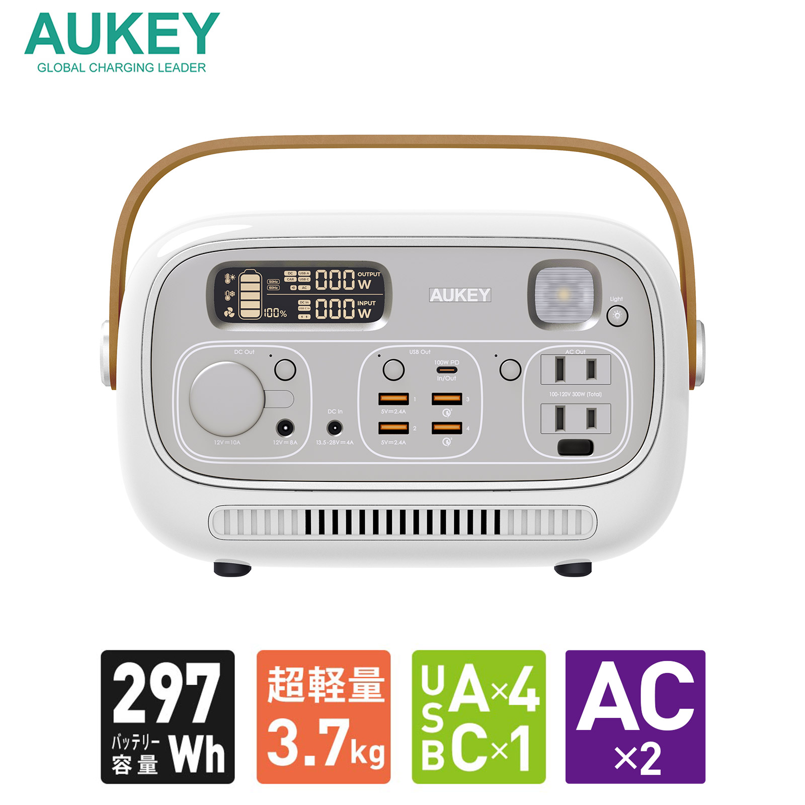 楽天市場】【公式店2年保証】AUKEY ポータブル電源 大容量 約300Wh PS