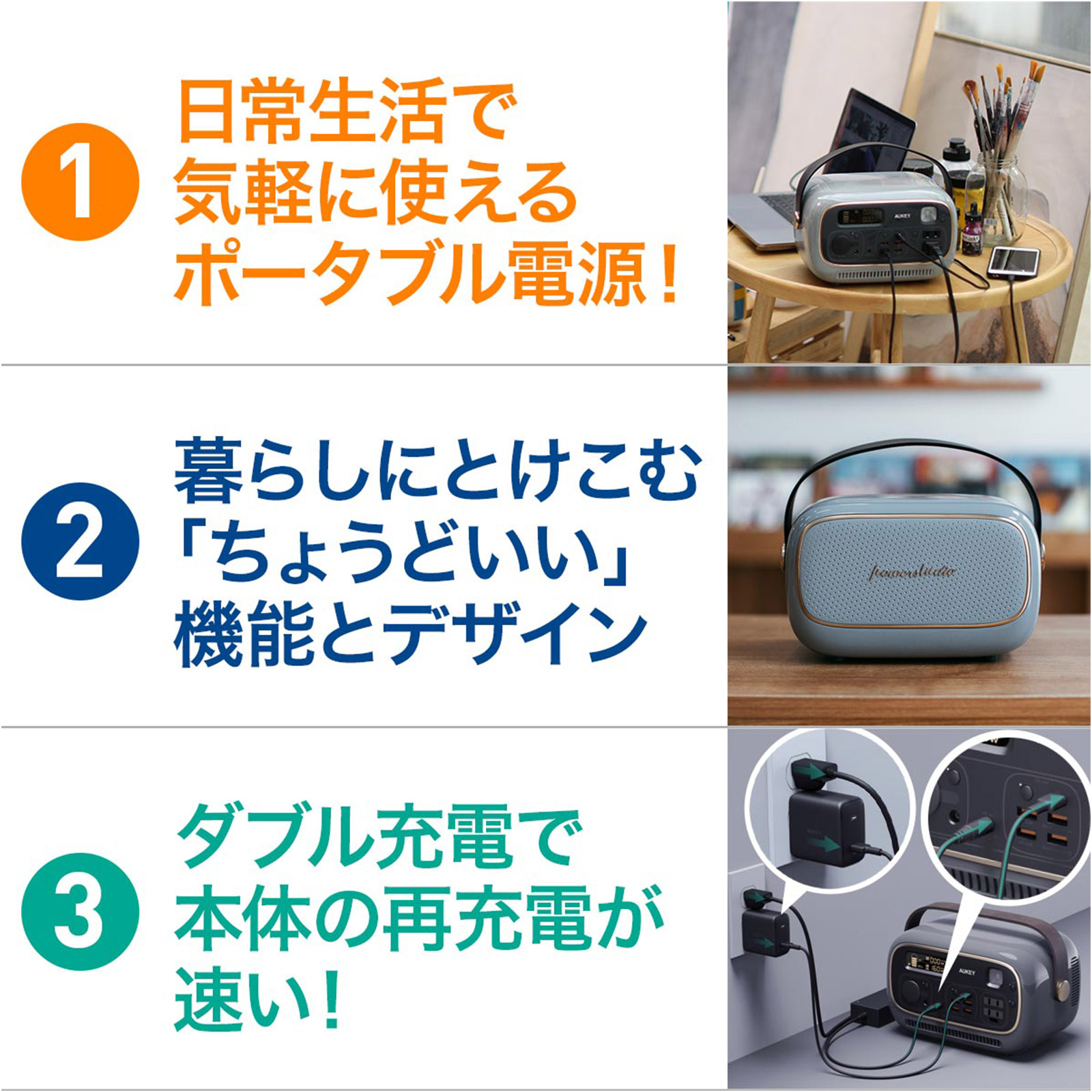 楽天市場】【公式店2年保証】AUKEY ポータブル電源 大容量 約300Wh PS