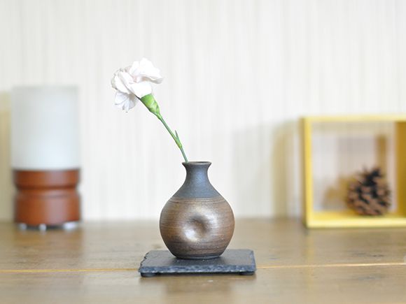 楽天市場】一輪挿し 銀嶺エクボミニ花入【花瓶 フラワーベース 器 壺