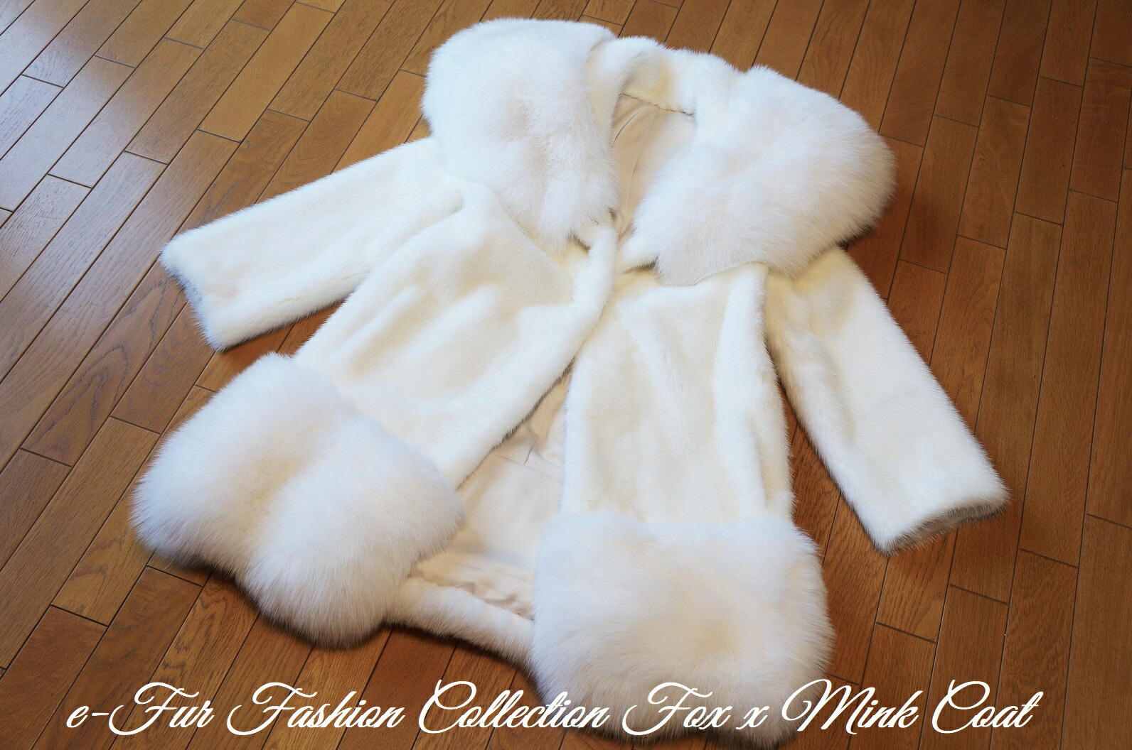 高級フォックスファーコート 42 L〜XL相当 白系 高級フォックスファー