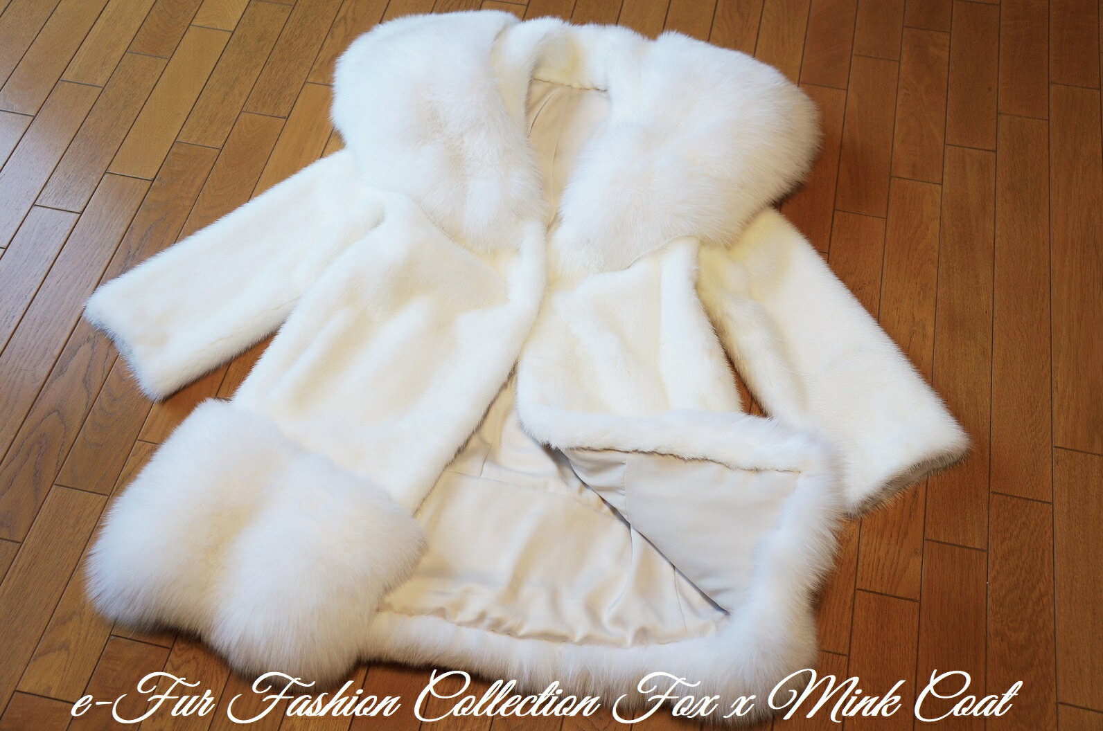 楽天市場】ホワイトフォックスファー×パールホワイトミンク白毛皮