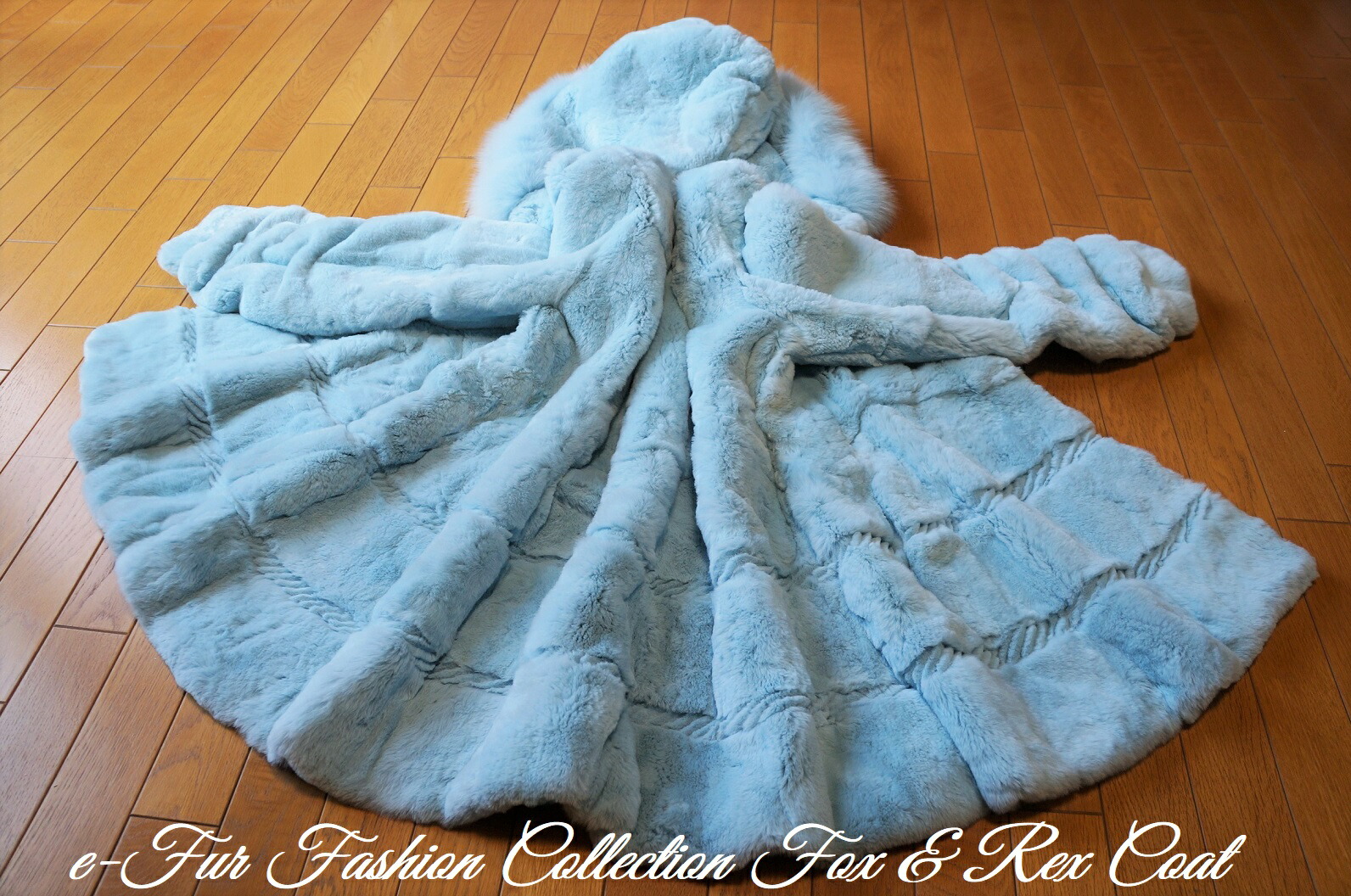 楽天市場】肉厚スカイブルーフォックスファー＆レッキス毛皮コート