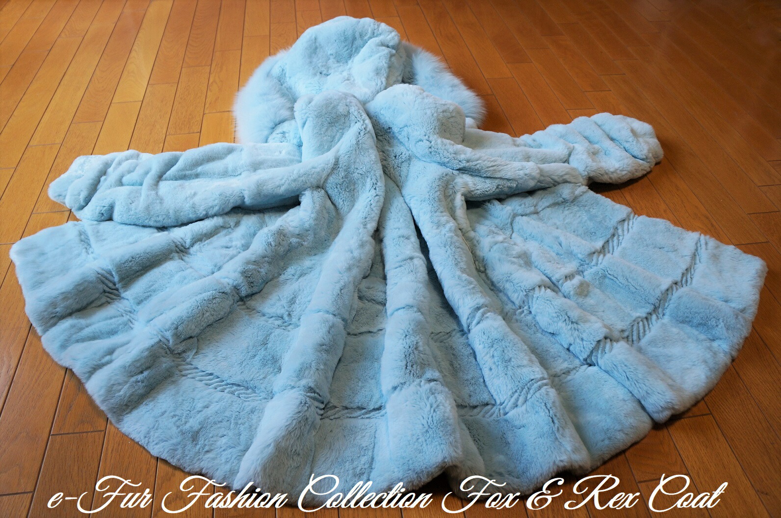 楽天市場】肉厚スカイブルーフォックスファー＆レッキス毛皮コート