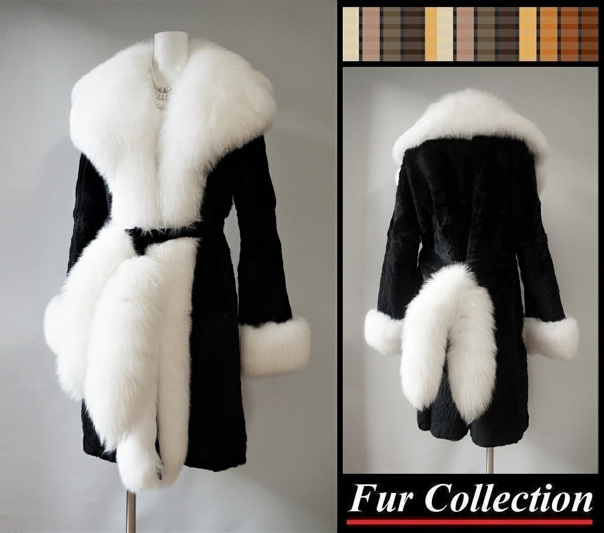 楽天市場】白ホワイトフォックスフ毛皮×シェアードラパンファーコート
