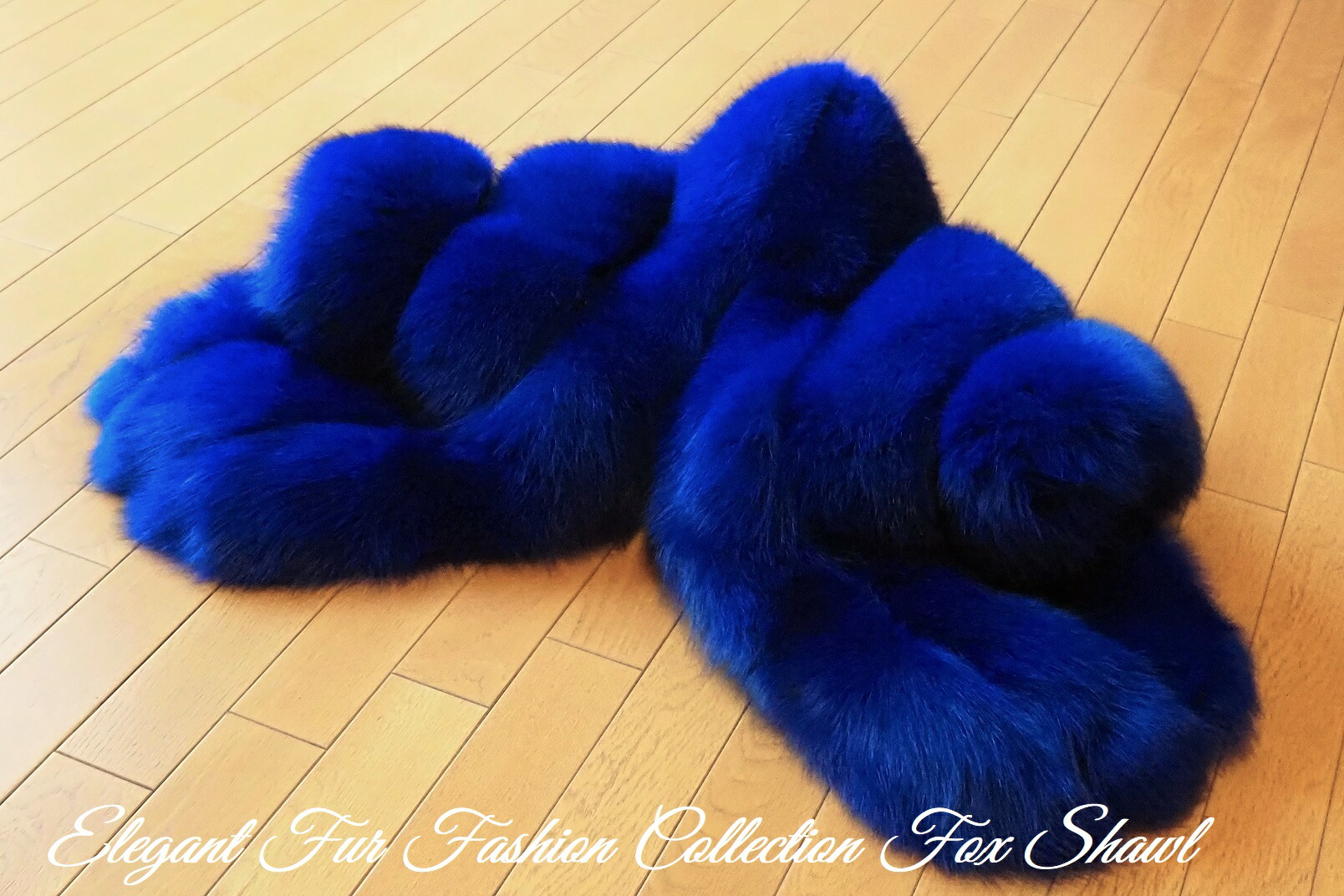 楽天市場】肉厚ロイヤルブルーフォックスファーストール ショール