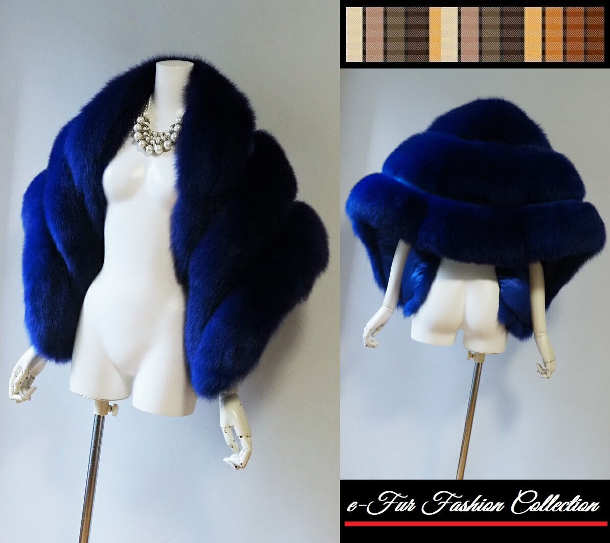 楽天市場】肉厚ロイヤルブルーフォックスファーストール ショール