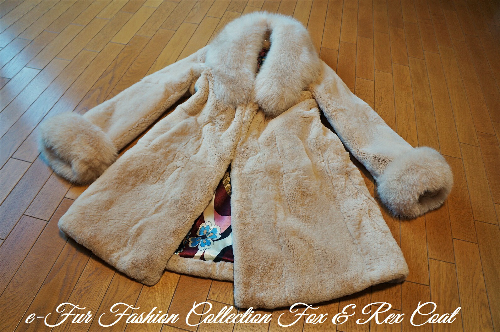 楽天市場】肉厚ベージュフォックスファー＆レッキス毛皮コート リアル