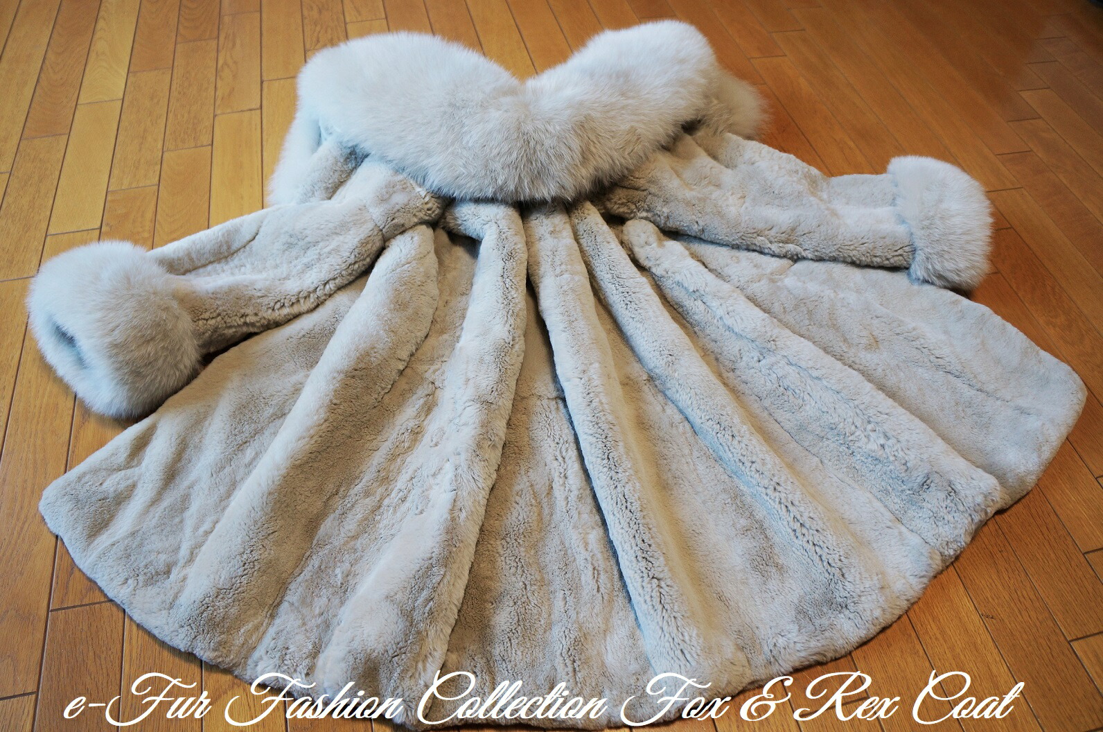 楽天市場】ふかふかグレージュフォックスファー＆レッキス毛皮コート