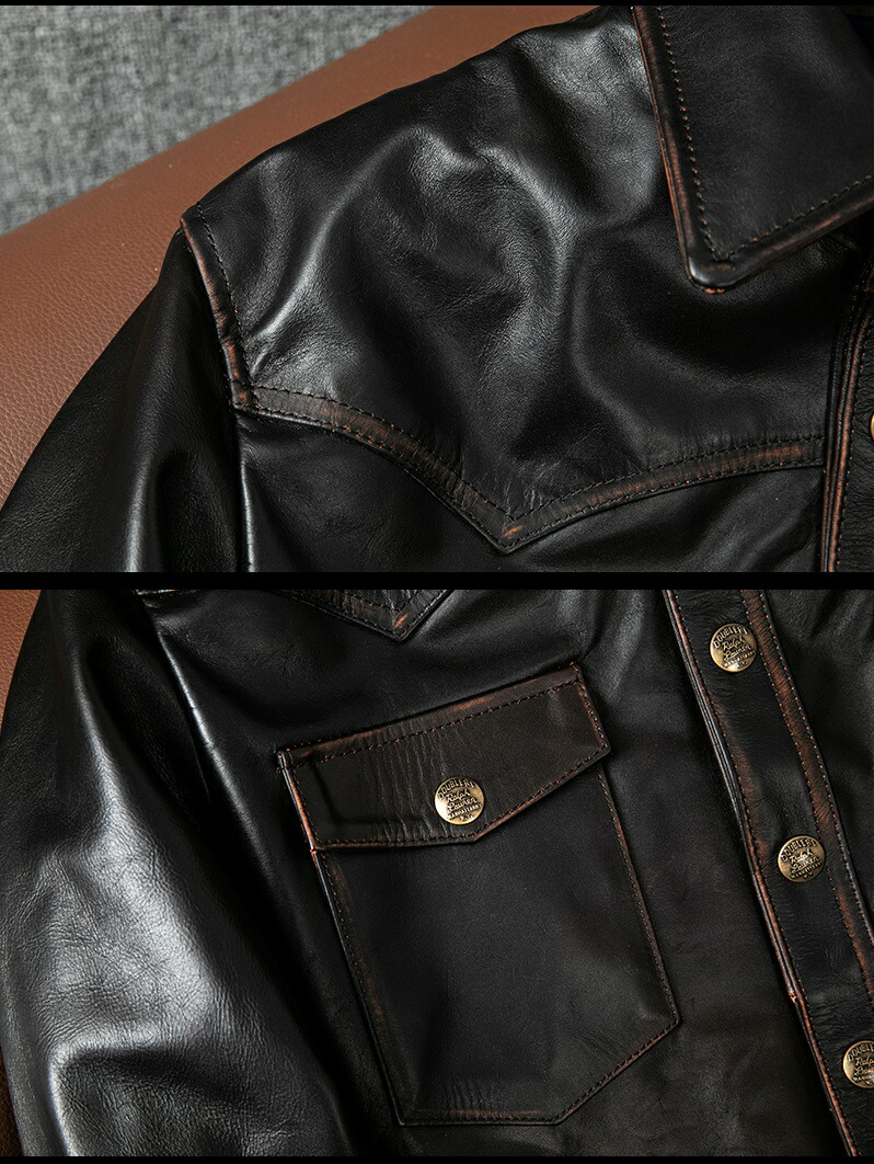 楽天市場】レザージャケット 上品 本革 馬革 ユーズド加工 茶芯ホース