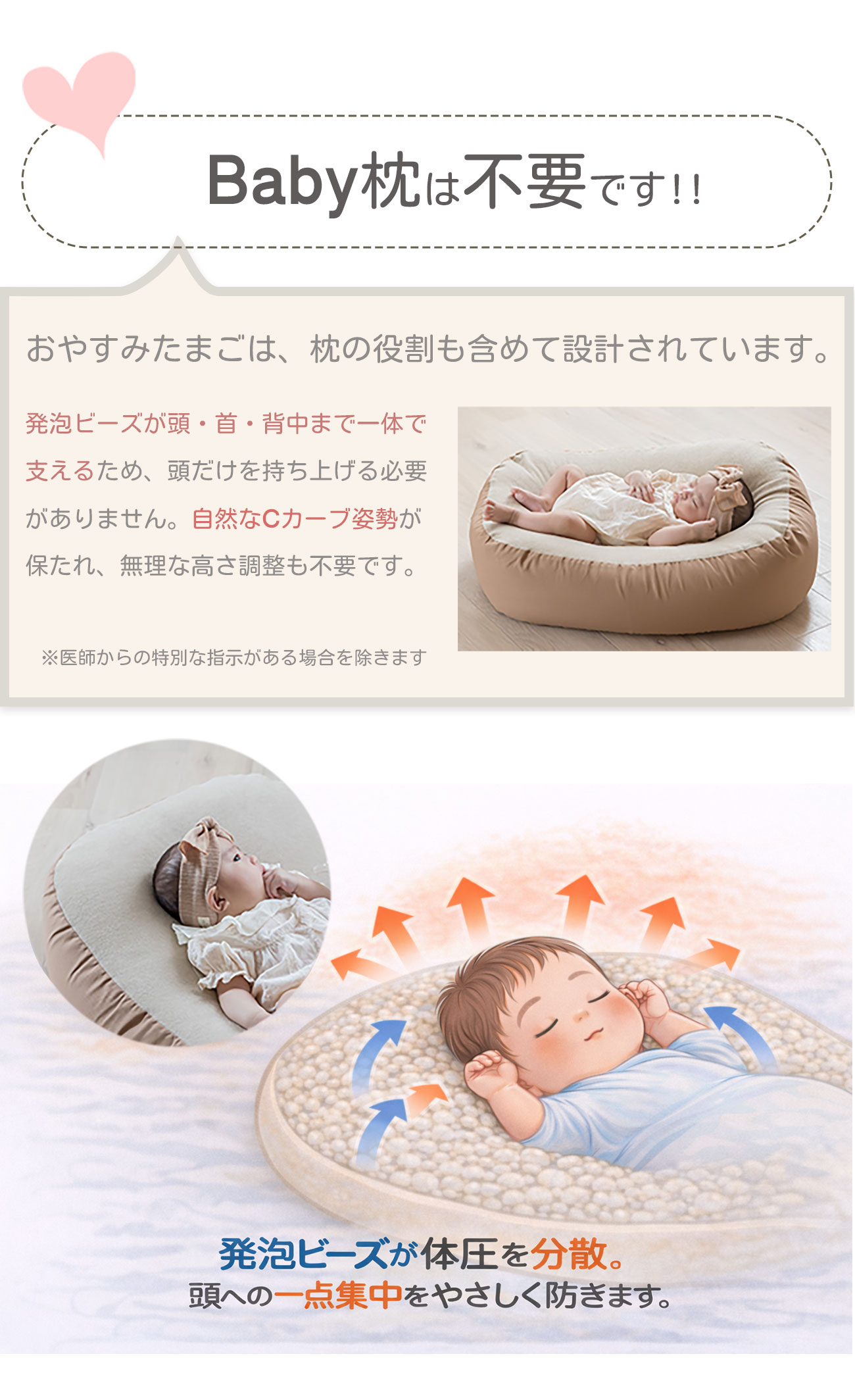 楽天市場】『おやすみたまご＆キープベルトセット』体圧分散Cカーブ