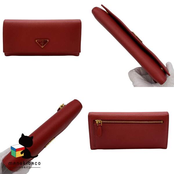 楽天市場】プラダ PRADA レッド 新品 未使用 サフィアーノ 二つ折り長