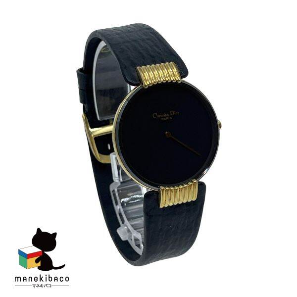 楽天市場】ディオール DIOR ブラック 腕時計 クォーツ 革ベルト 黒