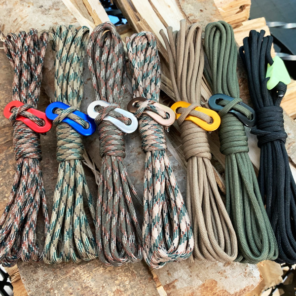 楽天市場】ガイロープ 4mm 長さ4m 1本 耐荷重250kg パラコード 黒 7芯