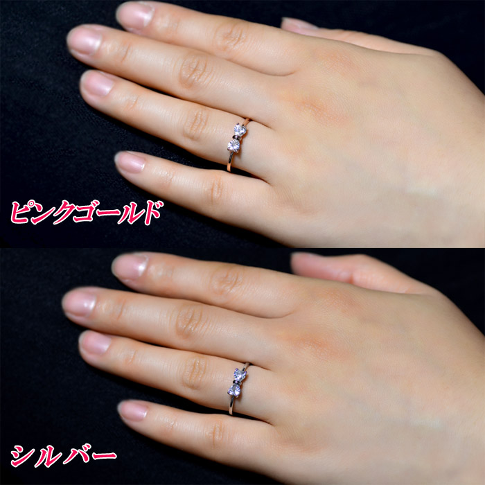 楽天市場】リング リボン 指輪 スワロフスキー K18 18金GP 18k
