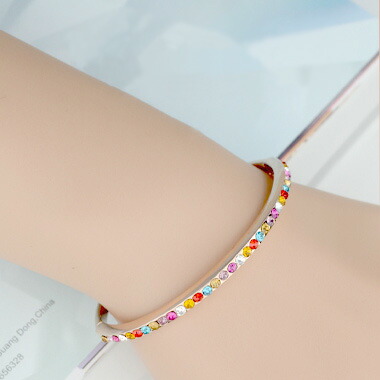 楽天市場】スワロフスキー エレメント ブレスレット K18 18金GP 18k