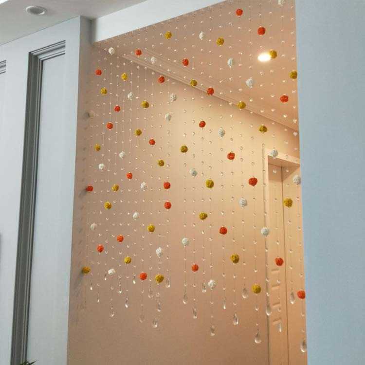 KM】珠暖簾 のれん ビーズカーテン オレンジ グラデーション