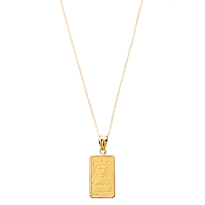 楽天市場】インゴッド ネックレス K24 1g 自由の女神 リバティ 純金 金