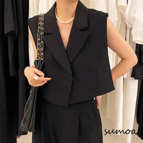 BBCOの黒のラメ入りのベストとパンツのセットアップスーツ BBCOの黒の