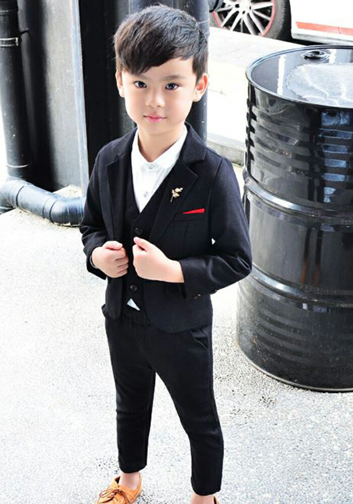 楽天市場】男の子 フォーマル スーツ 6点セット ネイビー バンガー