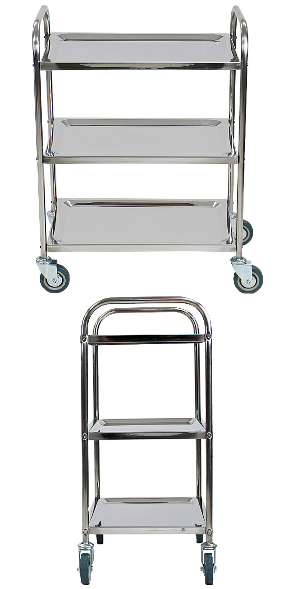 楽天市場】送料無料 新品 ステンレス台車 3段 総耐荷重180kg