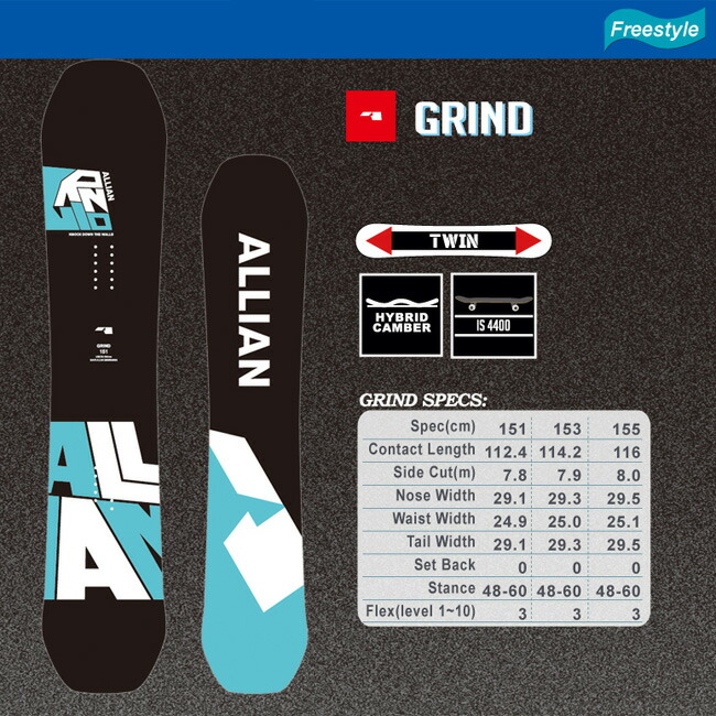 楽天市場】アライアン スノーボード ALLIAN GRIND 24-25 グラインド