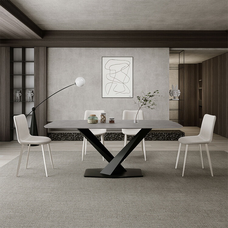 楽天市場】ダイニングテーブルセット セラミック 4人 幅140 グレー 5点