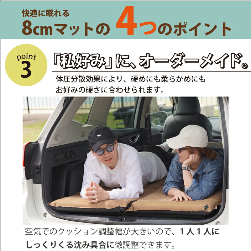 楽天市場】【Bears Rock】 車中泊 マット 8cm 腰に優しい 寝返りもし