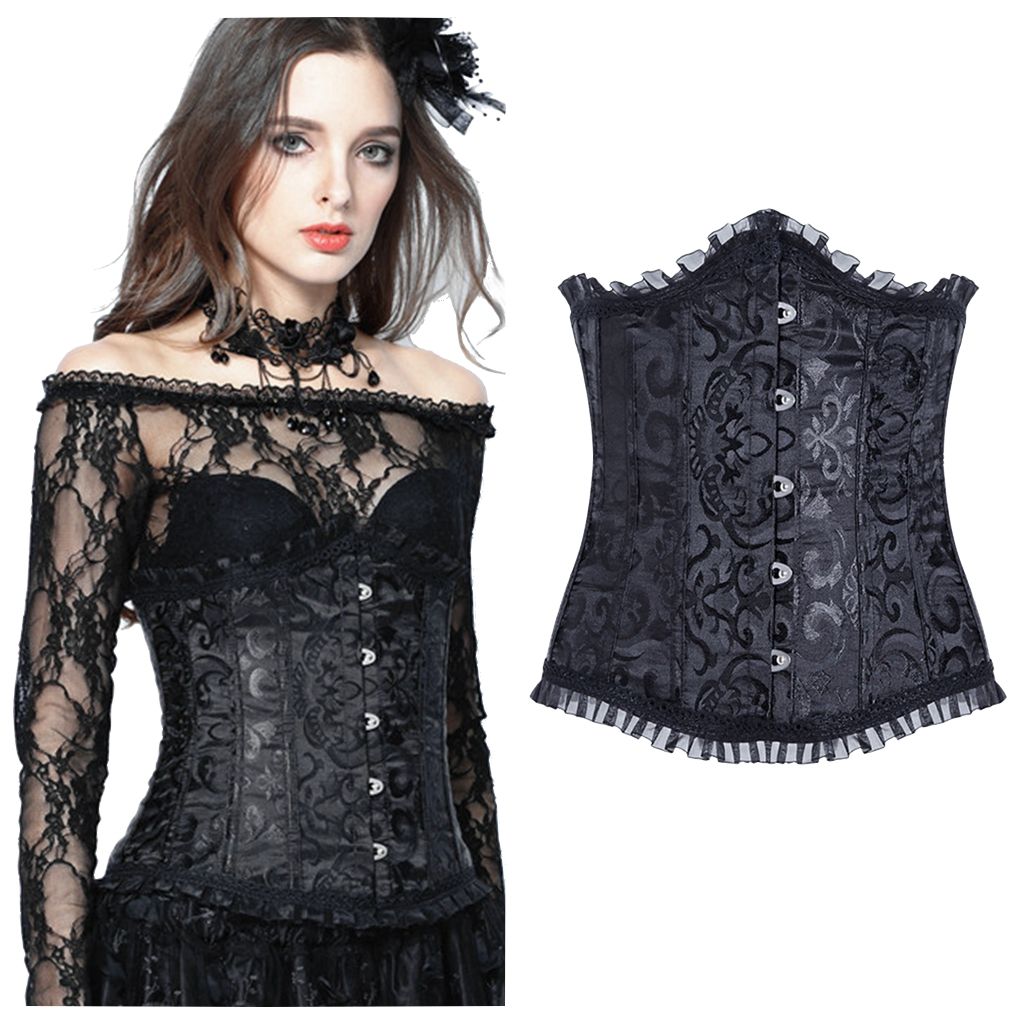 OzzCroceゴシック 和ゴス ドラゴン刺繍 コルセットレース ウエスト