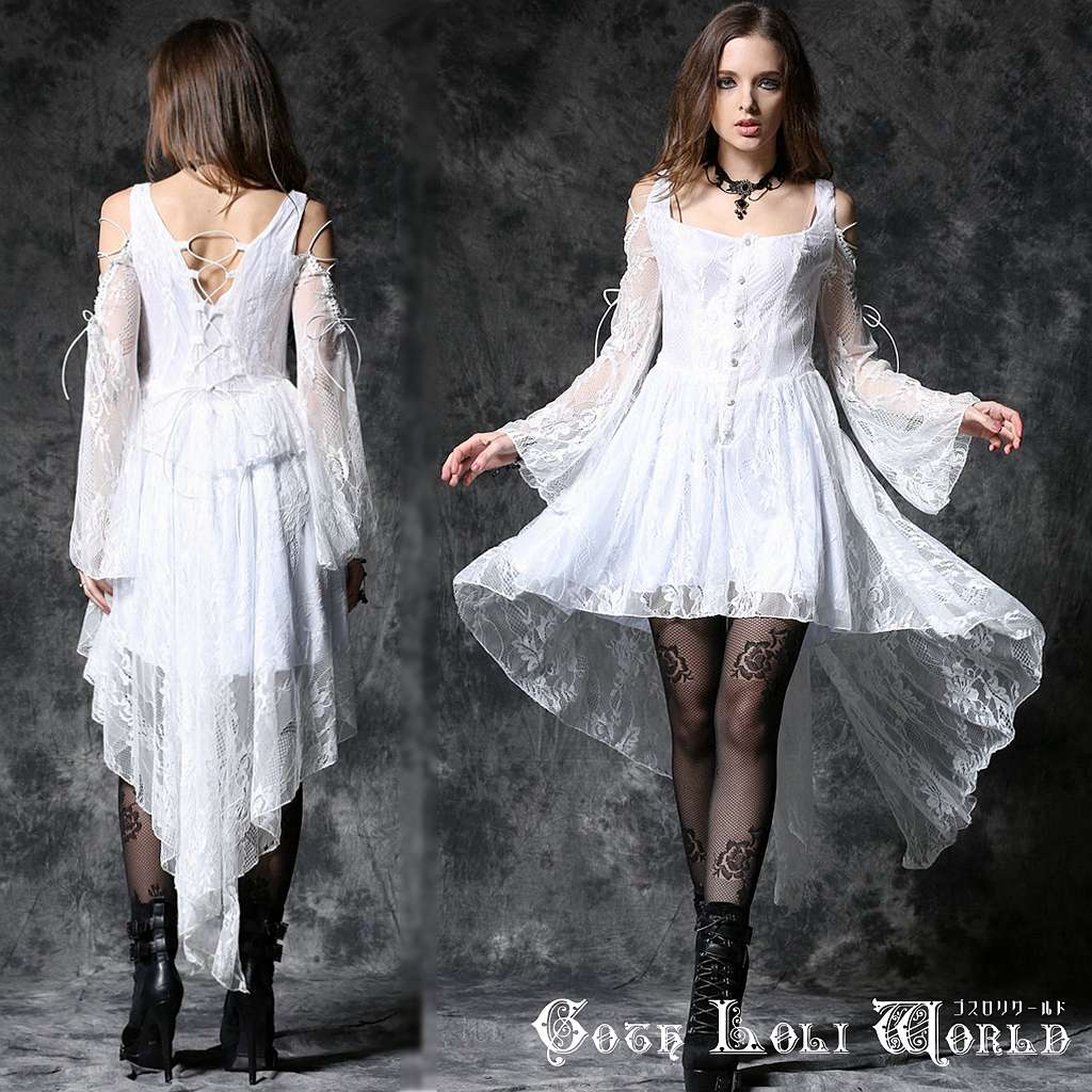 楽天市場】当日発送 即納 DW053WH ゴスロリ ファッション 肩開きテール