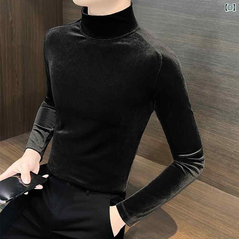 楽天市場】ベロア トップス メンズ タートルネック ハイネック シャツ