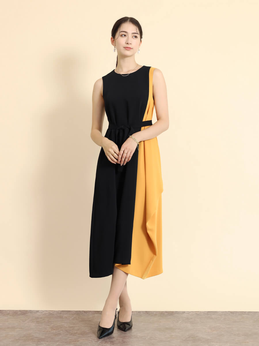 楽天市場】FENNEL フェンネル アシンメトリーバイカラーワンピース