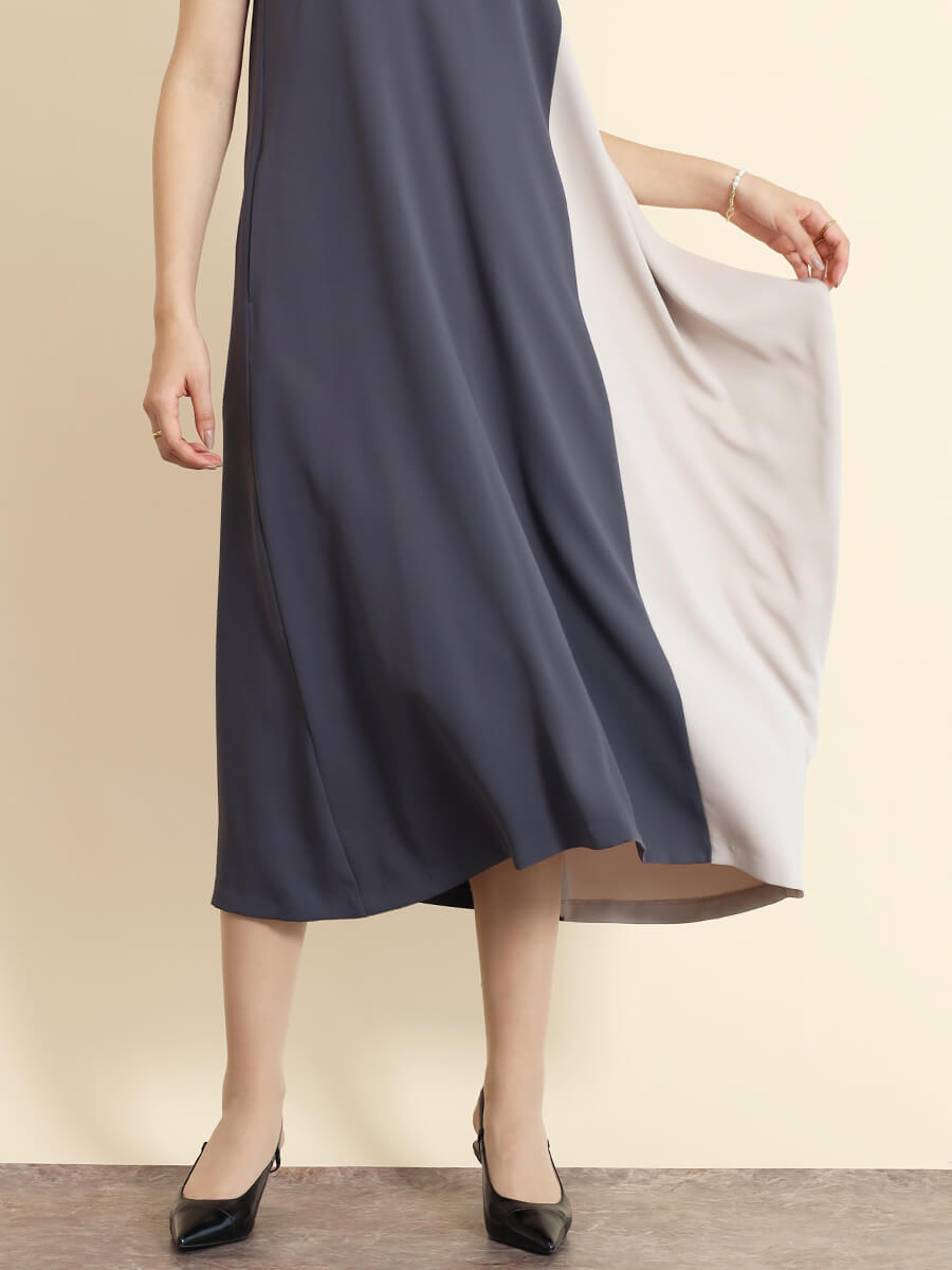 楽天市場】FENNEL フェンネル アシンメトリーバイカラーワンピース