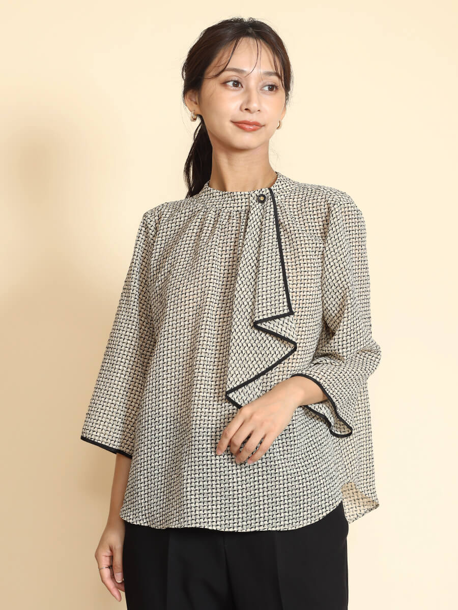 楽天市場】FENNEL フェンネル ジオメトリックスカーフタイブラウス