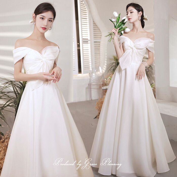 楽天市場】期間限定3,000円OFF☆ウェディングドレス オフショルダー A