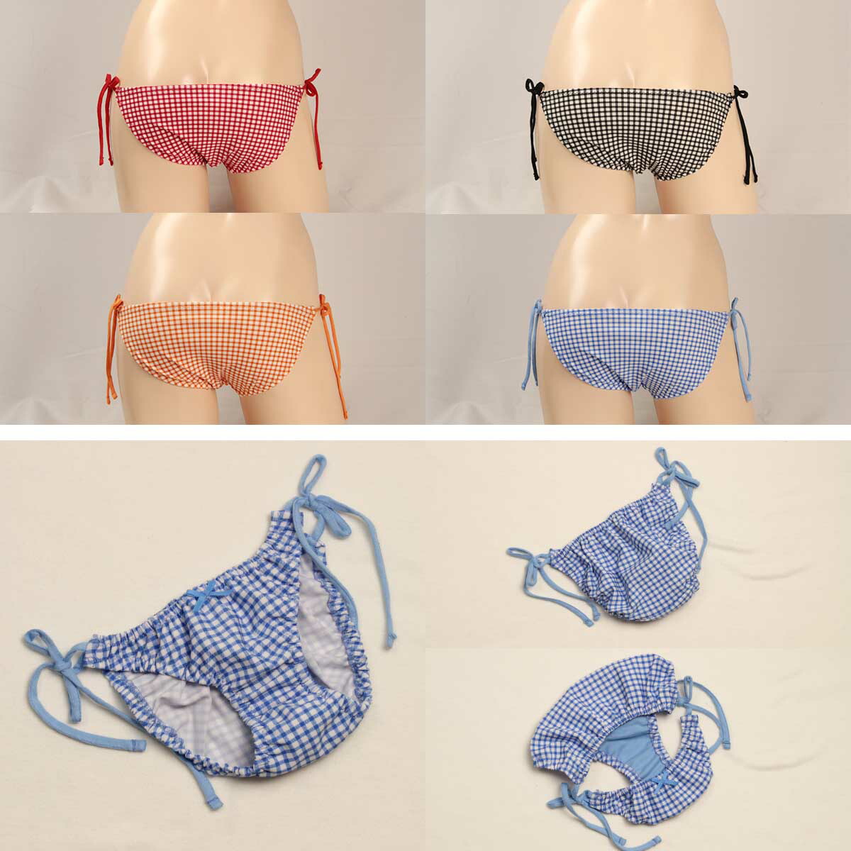 楽天市場】ギンガムチェック ハイテンションニット 紐パン ショーツ