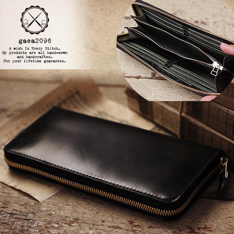 楽天市場】シェルコードバン 長財布 ラウンドファスナー Horween社製