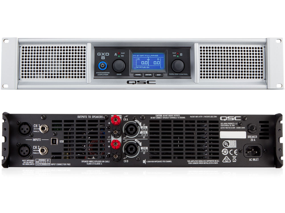 楽天市場】QSC ( キューエスシー ) GXD8 ◇ 800W × 2 (8Ω) / 1200W × 2