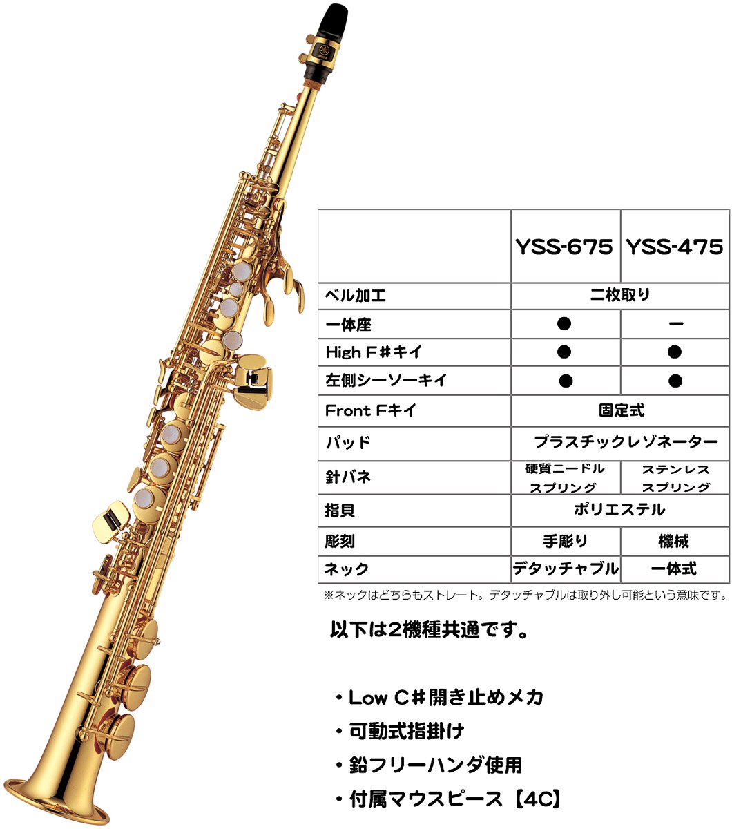 楽天市場】YAMAHA ヤマハ 5年保証対象 YSS-475-2 ソプラノサックス