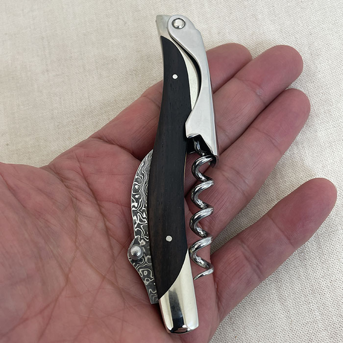 楽天市場】ATHRO アスロ ソムリエナイフ ダマスカス鋼ブレード 黒檀