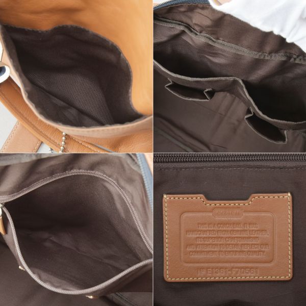 COACH コーチ F70561 ボストンバッグ レザー ブラウン×ネイビー COACH