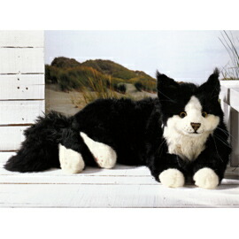 楽天市場】ケーセン Koesen ぬいぐるみ ねそべり猫(大)メインクーン 黒