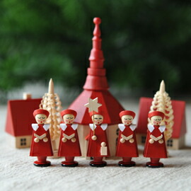 楽天市場】【xmas限定販売】 ザイフェン教会と聖歌隊 赤 : 木の