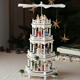 楽天市場】【xmas限定販売】 クリスマスピラミッド4段 聖誕 白 : 木の