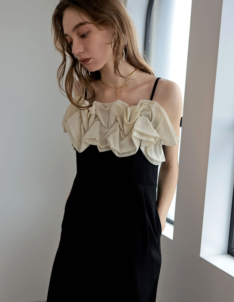 keep my closet オールインワン黒フリルsirin 低身長