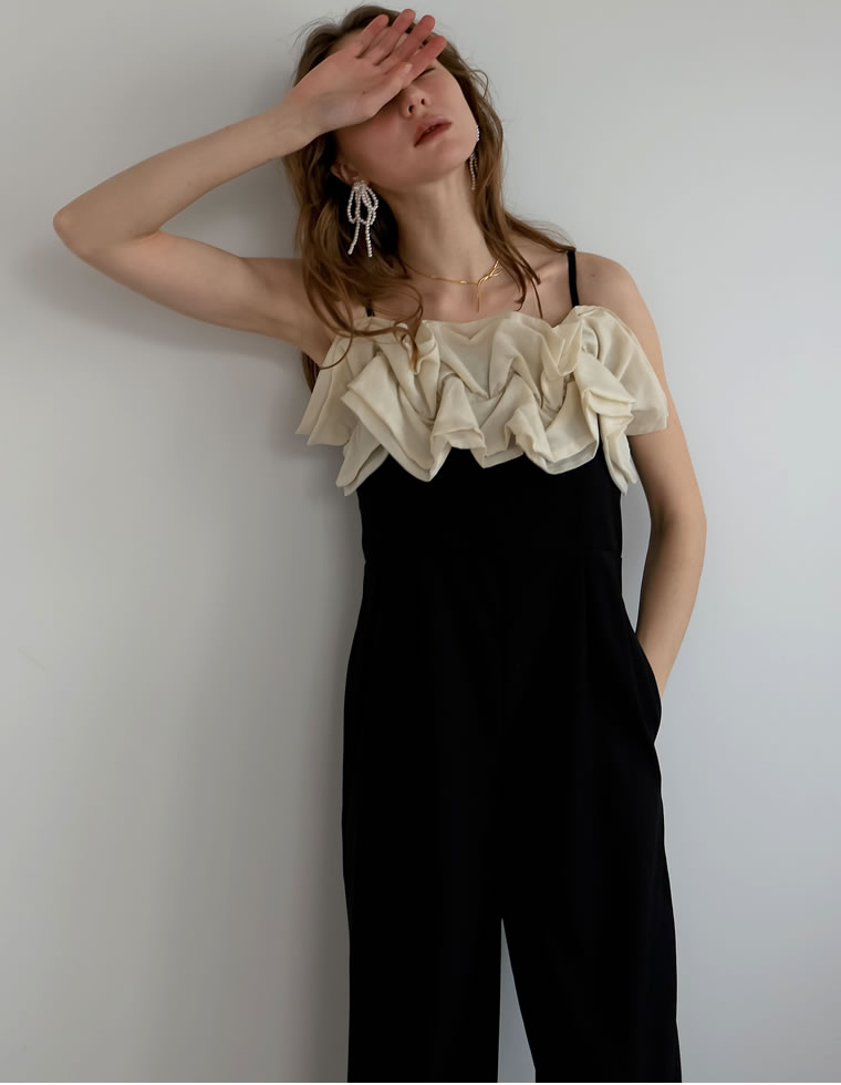 keep my closet オールインワン黒フリルsirin 低身長