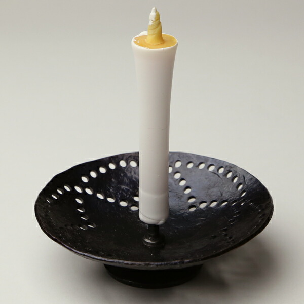 楽天市場】和ろうそく 透かし燭台 花（I）小 鍛冶工房弘光 ろうそく